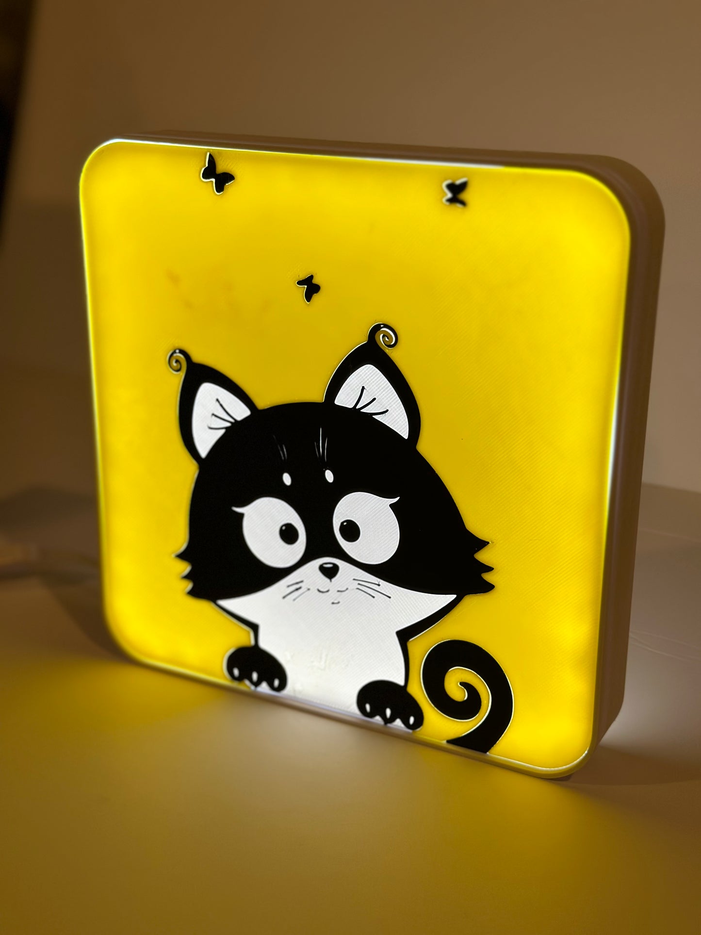 Curious Cat Lamp Box Light