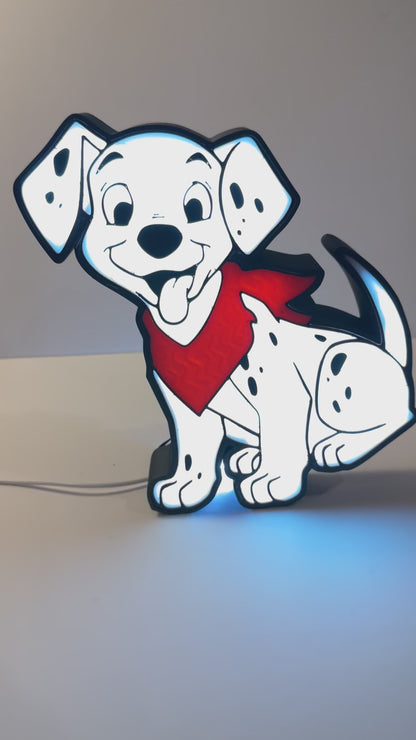 Little Dalmatian Dog Lamp Box Light